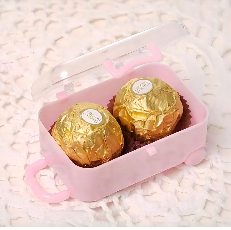 Baasid 4PCS Mini Plastic Travel Suitcase Boxes Suit for Wedding Party Decoration, Handbag Luggage Storage Box, Mini Luggage,Suitcase Gift Box - Image 5